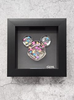 Resin Mickey Mouse in Frame – Clear in Black