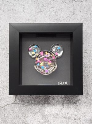 Resin Mickey Mouse in Frame – Clear in Black