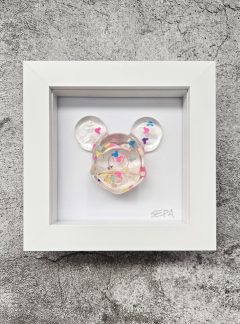 Resin Mickey Mouse in Frame – Clear in White