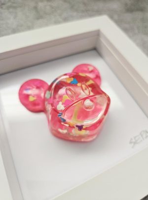 Resin Mickey Mouse in Frame – Pink in White