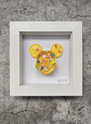 Resin Mickey Mouse in Frame – Yellow in White